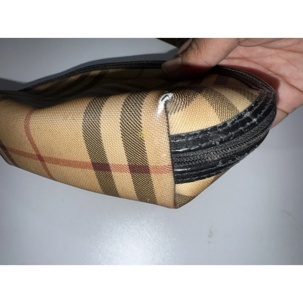 Burberry London Nova Check‎ Netural Cosmetic Bag Vanity Pouch  O